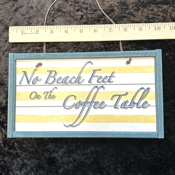 No beach feet on the coffee table wooden sign - Picture 1 of 6